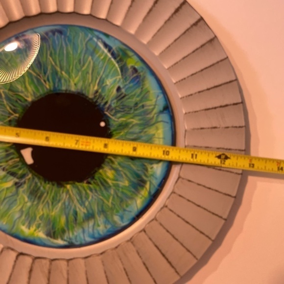 NWT Unique hand crafted acrylic/resin eye hanging blue/green framed - Picture 4 of 5